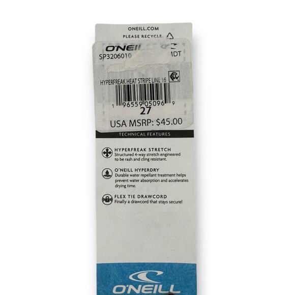 O'Neill Hyperfreak Heat Stripe Line 16" Board Shorts Boys Size 27 Large 14 16 - Picture 7 of 9